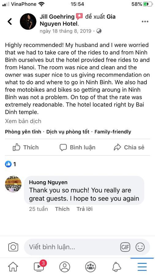 Gia Nguyen Hotel Ninh Binh Eksteriør bilde